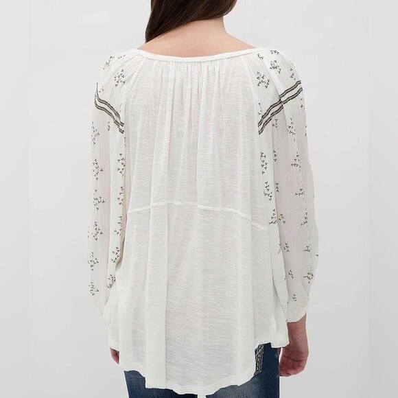 FREE PEOPLE Boho Embellished Flowy Top. Size Small - Picture 6 of 11